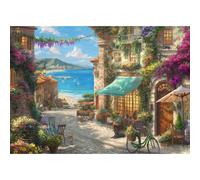 Puzzle 1000 pièces Schmidt Spiele Thomas Kinkade Café on the Italian Riviera 69,3 x 49,3 cm Couleurs vives