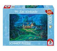 Puzzle 1000 pièces Schmidt Spiele Zac Kinkade - Maison hantée, illustration fantaisie néon bleu/vert