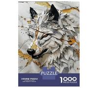Puzzle 1000 Pièces Sculptural Wolf with Marble and Gold Accents Puzzles pour Adolescents : Améliorent La Mémoire, Défi Éducatif, Cadeaux pour Les Amis Et La Famille 70x50cm/1000pcs