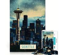 Puzzle 1000 pièces Seattle Neat Cut Decor Logique Pensée Jeu Calme Temps de Jeu Décoration de Noël Cadeau (50x75cm)