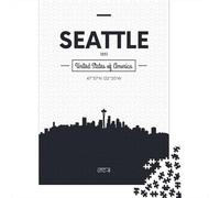 Puzzle 1000 Pièces, Seattle Washington, Idée Cadeau Noël, 52x38cm/1000pcs | Pour un après-midi calme à la maison : ce puzzle 1000 pièces adulte convient aux amateurs de puzzles patients.