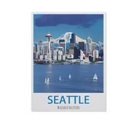Puzzle 1000 Pièces，Seattle, Washington，pour Adultes Adolescents Scies Sauteuses 1000 Pièces Idéal pour La Relaxation Méditation Passe-Temps Cadeau d'anniversaire（38x26cm）-O1