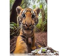 Puzzle 1000 pièces Selfie d'un Jeune Tigre Puzzles en Bois Jeu éducatif Défi Jouet comme Cadeau de Noël 1000 pièces (75 x 50 cm)