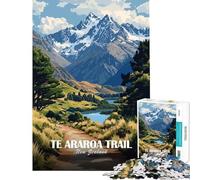 Puzzle 1000 pièces Sentier Te Araroa Paysage de Nouvelle-Zélande Défi intellectuel Jeu addictif Jeu Familial Convient aux Couples Cadeau Artistique (Taille 50x75cm)