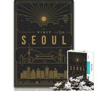 Puzzle 1000 pièces Séoul Corée du Sud Puzzles 1000 pièces pour Adultes Adolescents, pour Les 14 Ans et Plus Jeu Impossible Meilleur Cadeau pour Adultes et Adolescents 26x38cm