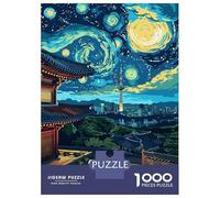 Puzzle 1000 Pièces Seoul, South Korea Nightscape Art Puzzle pour Adultes - Jeu De Réflexion - Décoration Parfaite - Cadeaux Uniques pour Anniversaires Et Noël 70x50cm/1000pcs