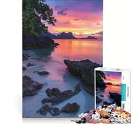 Puzzle 1000 pièces Sérénade au crépuscule Paradis Jeu de réflexion Cadeau d'anniversaire avec des pièces de Formes aléatoires Parfaitement emboîtables 50x75cm