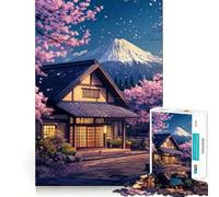 Puzzle 1000 pièces Sérénité des Fleurs de Cerisier Bords impeccables,Casse-tête Amusant,Cadeau de détente,Jeu,Cadeau d'anniversaire Artistique (38x26cm)