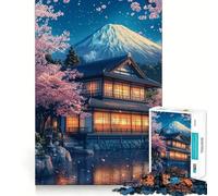 Puzzle 1000 pièces Sérénité des Fleurs de Cerisier Jeu de Construction Parfait,activité cérébrale Amusante et reposante,Cadeau de Noël Amusant (50x75cm)