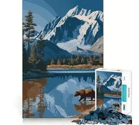 Puzzle 1000 pièces Sérénité du lac Alpin Jeu de réflexion Amusant Pièces précises et sans Couture Passe-Temps Fascinant pour Les Moments de détente (50x75cm)