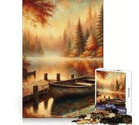 Puzzle 1000 pièces Sérénité du lac d'automne pour Adolescents Un Cadeau Festif aux Bords Nets et à l'ambiance automnale Idéal pour occuper Son Temps d'entraînement (38x26cm)
