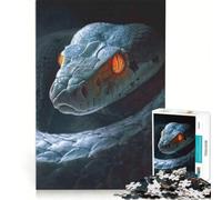 Puzzle 1000 pièces Serpent aux Yeux Jaunes féroces, Décoration Murale, Défi Difficile, Cadeaux Uniques pour Anniversaire et Noël 38x26cm