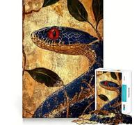 Puzzle 1000 pièces Serpent Bleu aux Yeux Rouges Jeu d'assemblage précis et Amusant,activité cérébrale Intelligente,Divertissement Relaxant,Cadeau d'anniversaire (38x52cm)