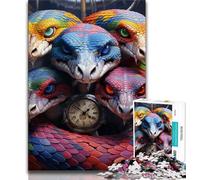 Puzzle 1000 pièces Serpent coloré pour Adolescents et Adultes, Jeu Familial Anti-Stress, défi Difficile, Cadeaux pour Amis et Famille 38x26cm