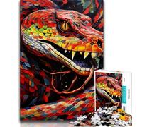 Puzzle 1000 pièces Serpent coloré pour Adolescents, Jeux éducatifs, décoration d'intérieur, à Offrir en Cadeau à Toute la Famille (75x50cm)