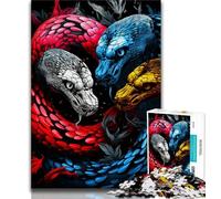 Puzzle 1000 pièces Serpent coloré pour Adultes et Adolescents, Anti-Stress, défi Difficile à Offrir en Cadeau à Toute la Famille (38x26cm)