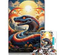 Puzzle 1000 pièces Serpent coloré pour Adultes et Adolescents, Jouet éducatif et décompressant, Cadeau du Père Noël Secret (75x50cm)
