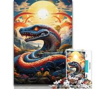 Puzzle 1000 pièces Serpent coloré pour Adultes et Adolescents, Jouet éducatif et décompressant, Cadeau du Père Noël Secret (75x50cm)