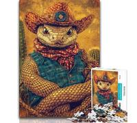 Puzzle 1000 pièces Serpent Cowboy pour Adultes et Adolescents, Jeu de Quiz, décoration Murale, Cadeaux d'anniversaire et de Noël Uniques 38x26cm