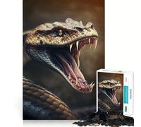Puzzle 1000 pièces Serpent Noir,découpe précise,activité ludique et Intelligente,Moment de détente,Cadeau de décoration d'anniversaire (38x26cm)