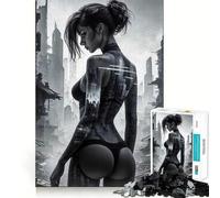 Puzzle 1000 pièces Sexy Cyberpunk City Girl pour Adolescents Jeu de logique Solide Découpe de précision pour Les vœux du Père Noël 38x26cm