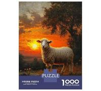 Puzzle 1000 Pièces Sheep at Sunset Puzzles pour Adultes, Jeu Familial, Améliore La Mémoire, Offrez-Les en Cadeau À Toute La Famille 52x38cm/1000pcs