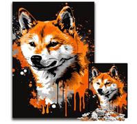 Puzzle 1000 pièces Shiba Inu Dog Art, Puzzle Difficile pour Adultes, Jeu Familial créatif et décoration d'intérieur, Cadeau de Noël idéal pour Les Adolescents 50x75cm/19,68x29,52 Pouces