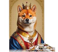 Puzzle 1000 pièces Shiba Inu King pour Adultes, Jeu éducatif en Papier pour Adolescents Adultes (75 x 50 cm)