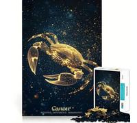 Puzzle 1000 pièces Signe du Zodiaque Cancer Pièces découpées nettes Jeu de compétences cognitives Moment de Calme et de Divertissement Décoration de Noël (38x26cm)