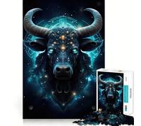 Puzzle 1000 pièces Signe du Zodiaque Taureau Jeu Intelligent pour Adultes Découpe précise Cadeau saisonnier Jeu pour renforcer Les Liens familiaux 38x26cm