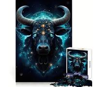 Puzzle 1000 pièces Signe du Zodiaque Taureau Jeu Intelligent pour Adultes Découpe précise Cadeau saisonnier Jeu pour renforcer Les Liens familiaux 38x26cm