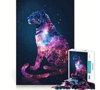 Puzzle 1000 pièces Silhouette de guépard Galaxie Découpe précise Jeu créatif et cérébral pour des Moments de détente et de Calme Cadeau d'anniversaire (50x75cm)