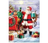 Puzzle 1000 pièces - Simon Tread : Père Noël avec traîneau multicolore G