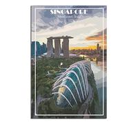 Puzzle 1000 pièces, Singapour, Asie du Sud-Est, Puzzle Classique 1000 pièces, Jeu éducatif, pour Adultes et Enfants, 70 x 50 cm