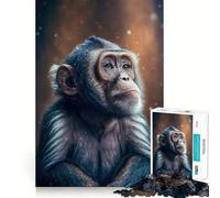Puzzle 1000 pièces Singe âgé profitant de la Neige pour Adultes, idéal pour stimuler la mémoire, Un Puzzle Facile à Assembler et Un Cadeau Artistique (38x26cm)