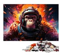 Puzzle 1000 pièces Singe Astronaute Coloré pour Adultes Décoration Puzzle Jouets Bon Cadeau pour Adolescents de 14 Ans et Plus 1000 PCS (38x26cm)