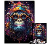 Puzzle 1000 pièces Singe coloré et Bizarre, idéal pour Les Adultes, idéal pour Les fêtes, 50x75cm/19,68x29,52 Pouces