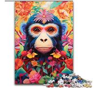 Puzzle 1000 pièces Singe dans la Jungle colorée pour Adultes et Adolescents, Jouets éducatifs, Jeux Anti-Stress, Cadeaux d'anniversaire Uniques (26x38cm)