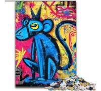Puzzle 1000 pièces Singe de Style Basquiat pour Adultes et Adolescents, Interaction Parent-Enfant intéressante pour réduire Le Stress (26x38cm)