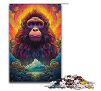 Puzzle 1000 pièces Singe doré aux Couleurs psychédéliques Puzzle en Papier pour Adultes Jeux familiaux 1000 pièces (38 x 26 cm)