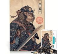 Puzzle 1000 pièces Singe Samouraï pour Adultes Stimule la mémoire, apaise l'esprit, Design, Assemblage, Cadeau créatif (38x52cm)