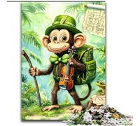 Puzzle 1000 pièces Singe Voyageur en Carton, idéal pour la décoration de la Maison et du Bureau, pour Un Anniversaire, Taille 38x26cm, pour Homme et Femme
