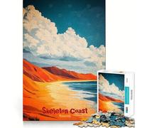Puzzle 1000 pièces Skeleton Coast Art Poster pour Adultes, Jeu de logique et de Construction, découpe précise, Cadeau mémorable 50x75cm