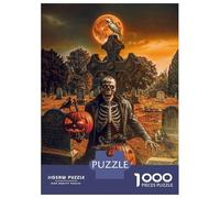 Puzzle 1000 Pièces Skeleton with Pumpkins on Halloween Puzzles pour Adultes, Jouets Anti-Stress, Cadeaux pour Femmes, Cadeaux d'anniversaire Uniques 52x38cm/1000pcs
