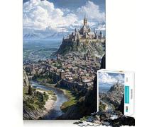 Puzzle 1000 pièces Skyward Mountain Citadel pour Adolescents, Jeu de logique, léger et Relaxant, découpe précise, Cadeau Classique 38x26cm