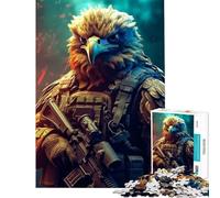 Puzzle 1000 pièces Soldat Aigle Idéal pour Un Anniversaire ou Noël Décoration Parfaite Jeu de Construction à Faire soi-même Convient aux Enfants de 14 Ans et Plus (50x75cm)