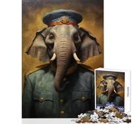 Puzzle 1000 pièces Soldat Éléphant Décoration Maison Jouet Jeu Éducatif avec Poster et Fiche de Questions-Réponses Assortis Dimensions 38x26cm