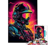 Puzzle 1000 pièces Soldat Synthwave Défi éducatif mais Amusant et Humoristique Décoration Murale pour Les 14 Ans et Plus (50x75cm)