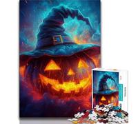 Puzzle 1000 pièces Sorcière Citrouille, Jeu Stimulant et décoration Murale pour Toute la Famille, Cadeaux d'anniversaire et de Noël Uniques (38x26cm)