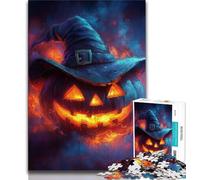 Puzzle 1000 pièces Sorcière Citrouille pour Adolescents, Jouet éducatif et décompressant, Cadeau du Père Noël Secret (50x75cm)